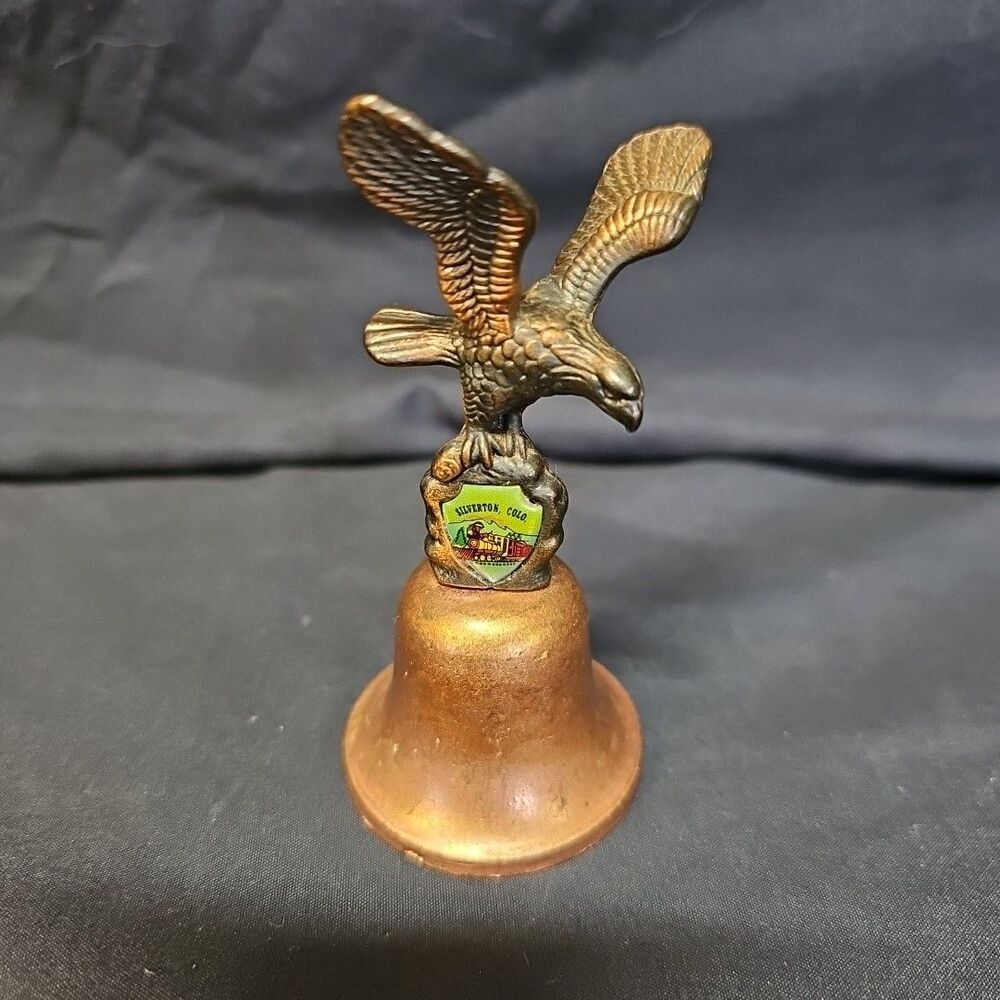 Vintage Copper Bell with Eagle Handle Silverton Co. Souvenir
